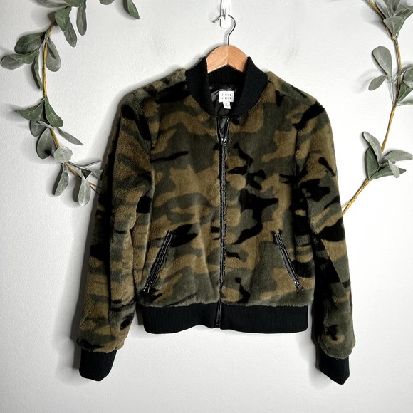 Evereve Jackets & Coats Peyton Jensen Camo Faux Fur Bomber Jacket